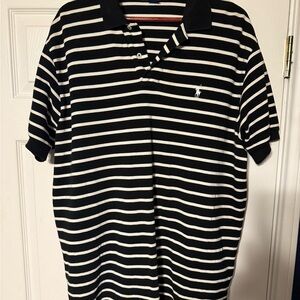 Ralph Lauren Black and White Striped Polo Shirt